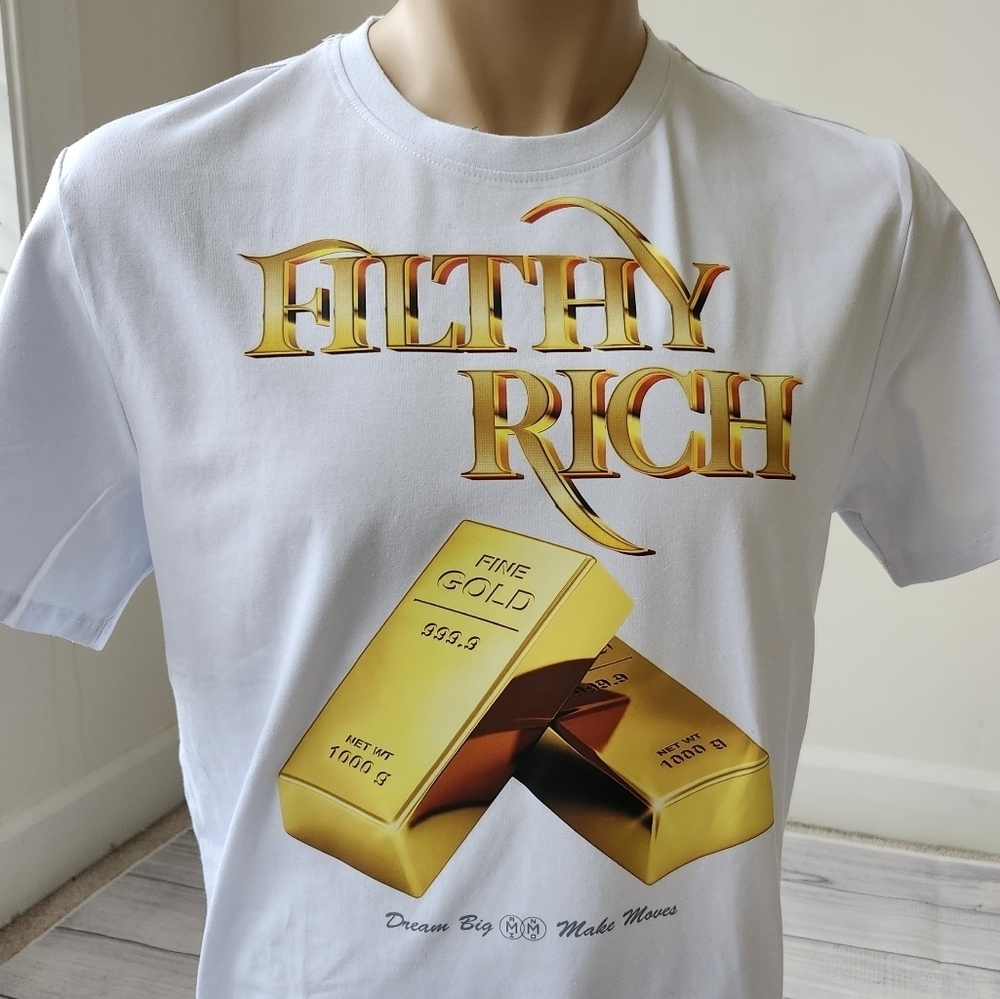 White 'Filthy Rich' Graphic Tee - Picture 7 of 11